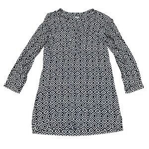 Gap Women's Sm Deborah Pocket Shift Dress Navy Blue White Geometric Preppy Print